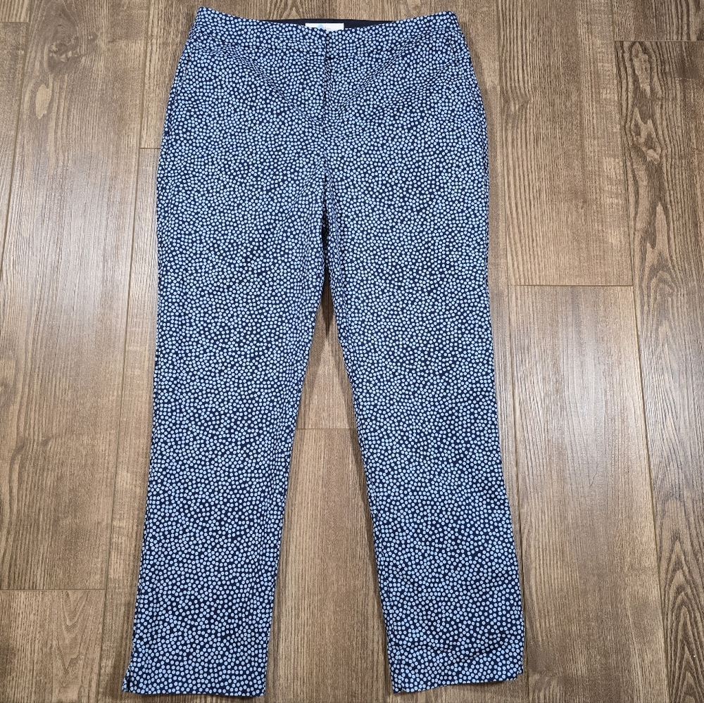 BODEN Pants Womens 8 Navy Polka Dot Richmond 7/8 Trouser Office Preppy Academia